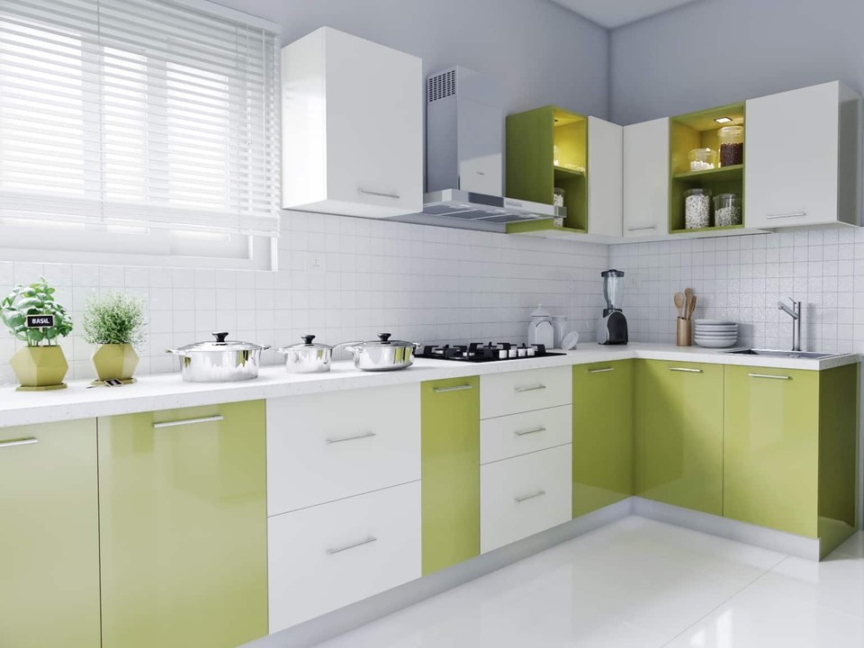 modular kitchen design- L-Shaped Kitchen
