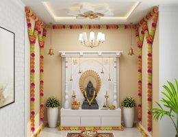 Pooja Room Designs With False ceilings