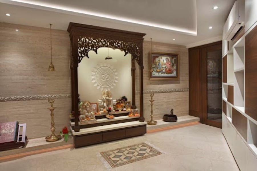 Living Room Mandir Design